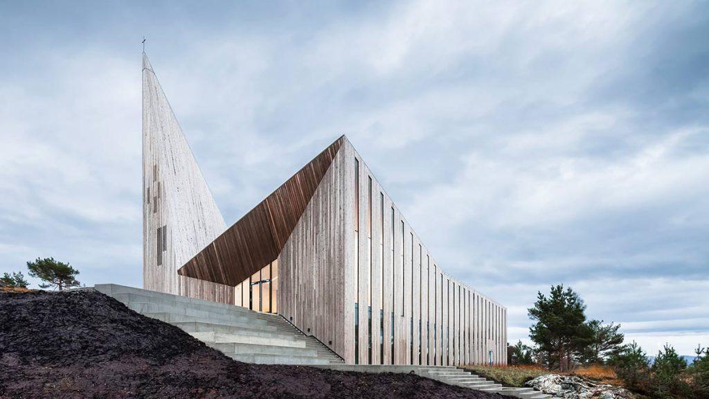 Knarvik Kyrkje, Reiulf Ramstad Arkitekter, Stabkirchen, Norwegen