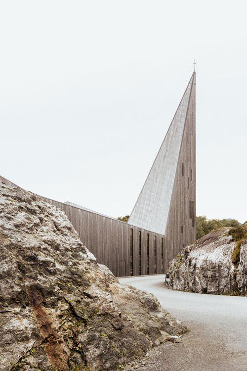 Knarvik Kyrkje, Reiulf Ramstad Arkitekter, Stabkirchen, Norwegen
