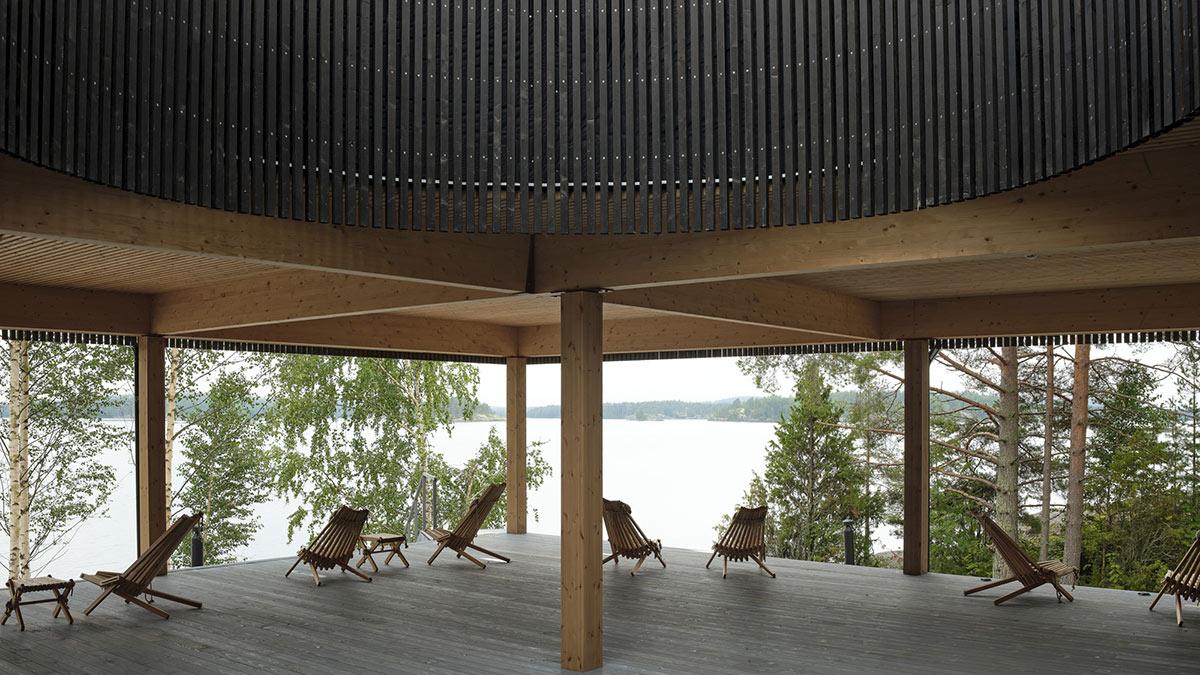 Pistohiekka Resort, Studio Puisto, Holzbau, Finnland, Seenplatte, Sauna, Restaurant