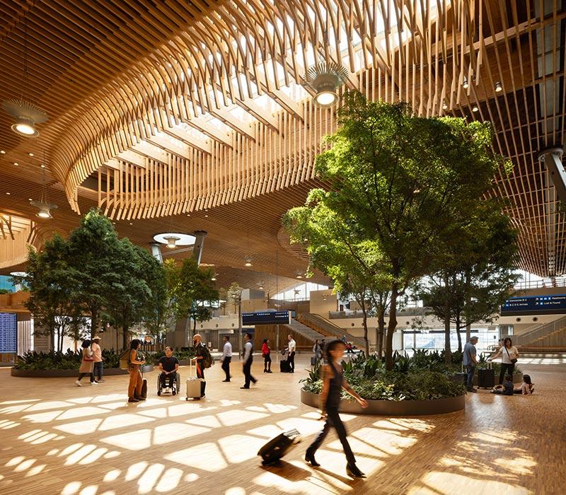 PDX Airport, Flughafen Portland, Oregon, ZGF Architects, Holzbau, Holzdach