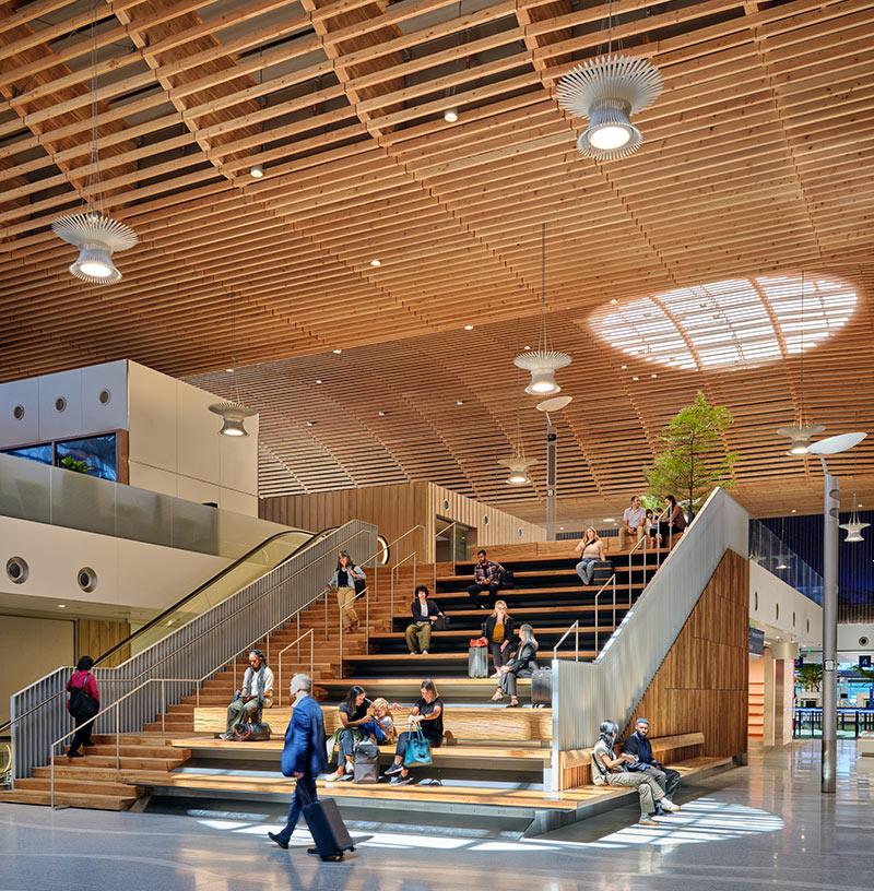 PDX Airport, Flughafen Portland, Oregon, ZGF Architects, Holzbau, Holzdach