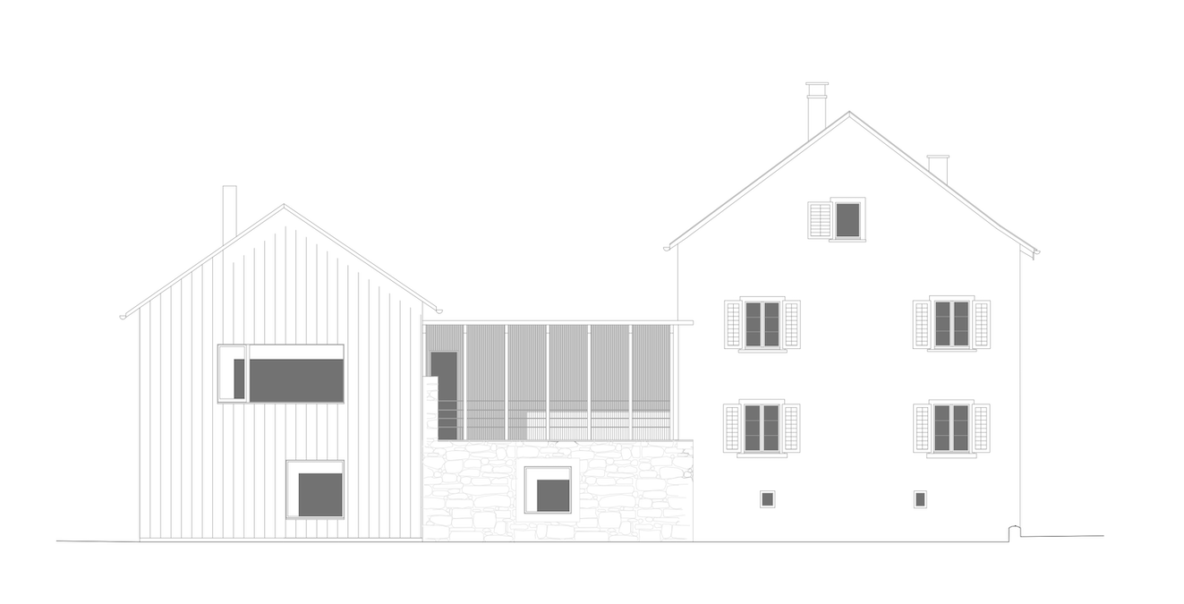 Plan; Hof & Hist; Haus Diethelm; Felsberg, Graubünden, Schweiz; Modunita architects sa, Martin Pinggera