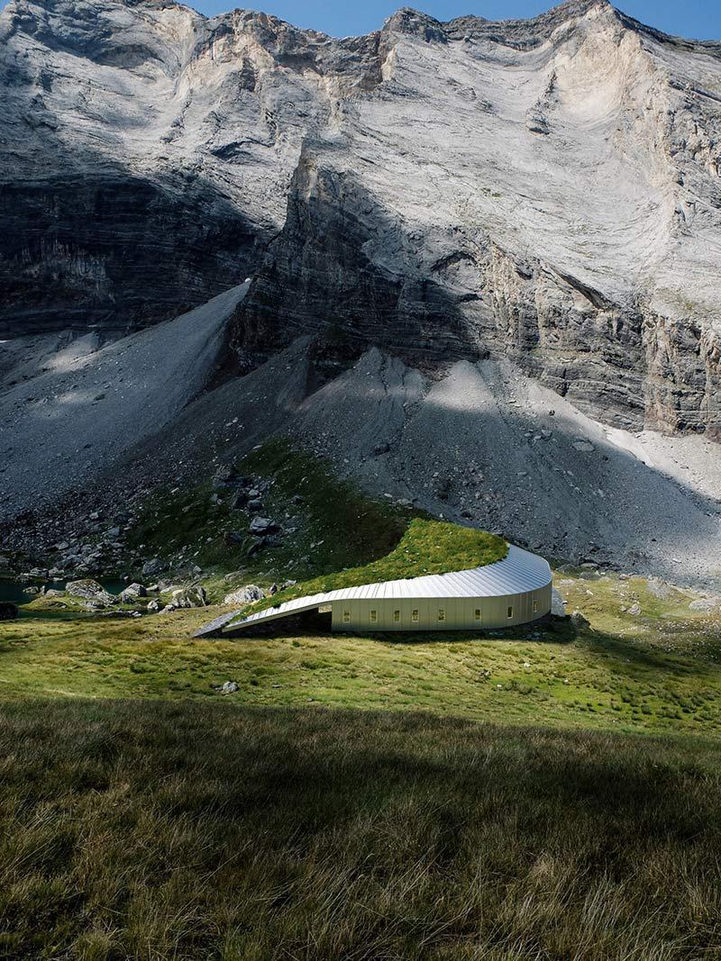 Refuge de Barroude, Snøhetta, Nationalpark Pyrenäen, Holzbau 