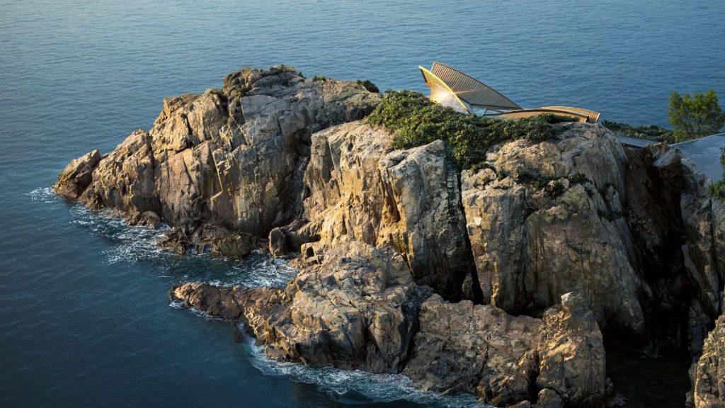 das von Benedetta Tagliabue EMBT geplante Reef Restaurant auf der Insel Shengshan