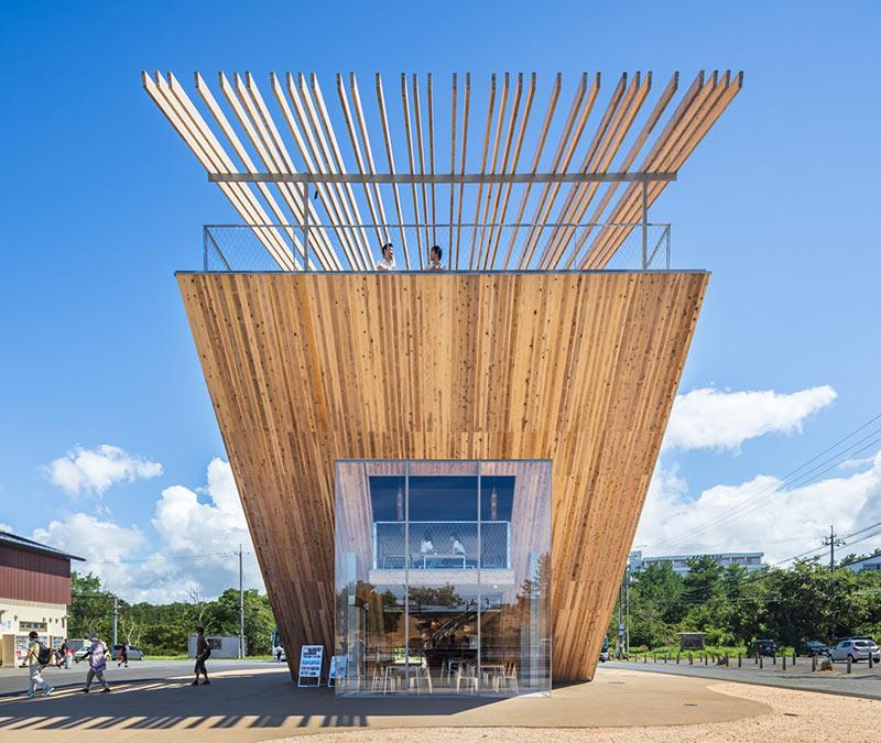 Tottori Takahama Café, Kengo Kuma & Associates, Japan, Holzbau
