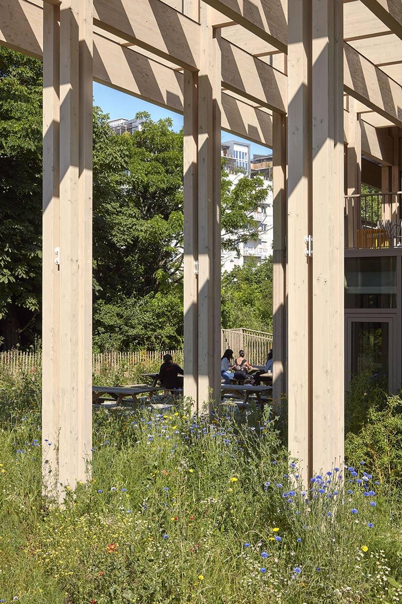 Le Pavillon Jardins, Atelier du Pont, Parc de la Villette, Holzbau, Büro