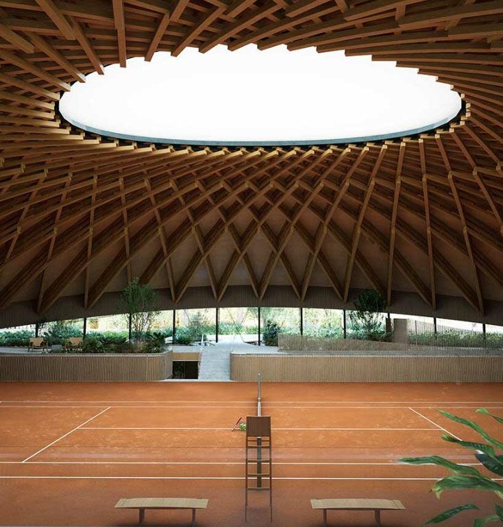 GS Tennis Court, Victor B. Ortiz, Tennishalle, Holzbau, Brasilien