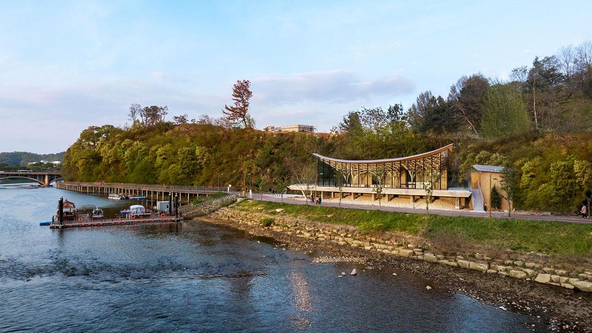 Pavilion of Floating Lights, JK-AR, Holzbau, Pavillon, Jinju, Südkorea